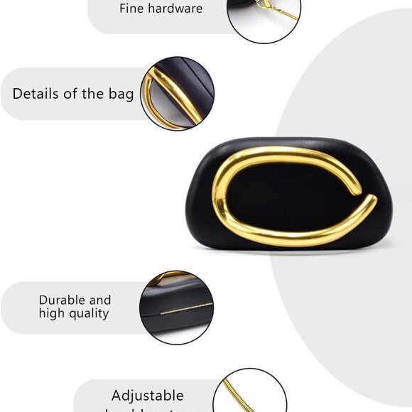 Evening Clutch Purse Women's PU Leather Wedding Gift Crossbody Bag - Picture 3 of 9